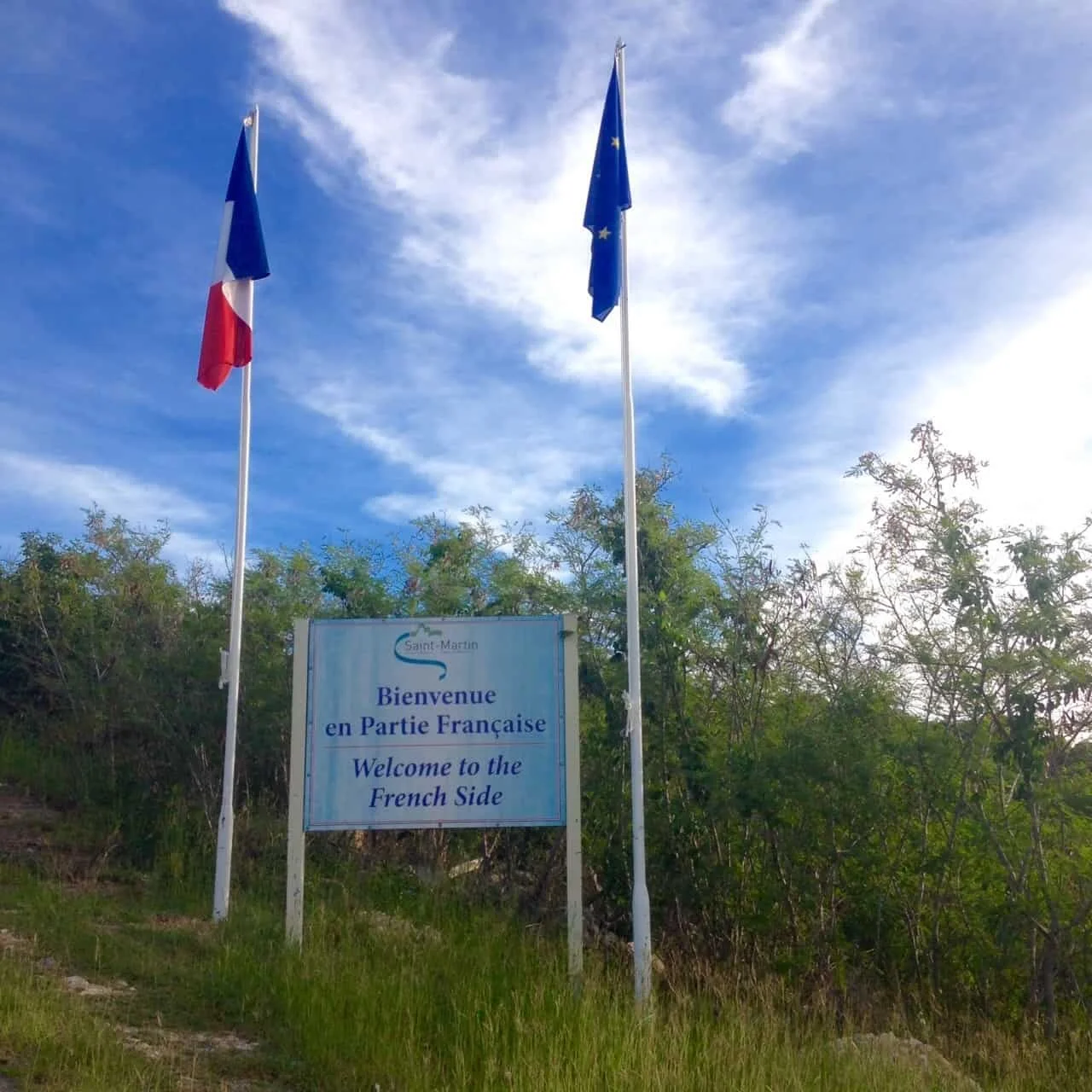 Crossing the border, St. Martin style.