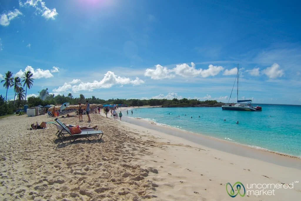 Mullet Bay beach in the morning.