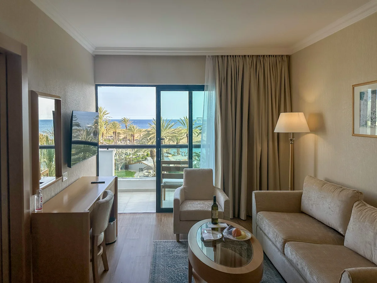 With a marble bathroom, lounge, full balcony and bedroom, the suites are spacious and refined